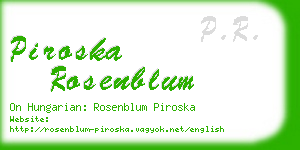 piroska rosenblum business card